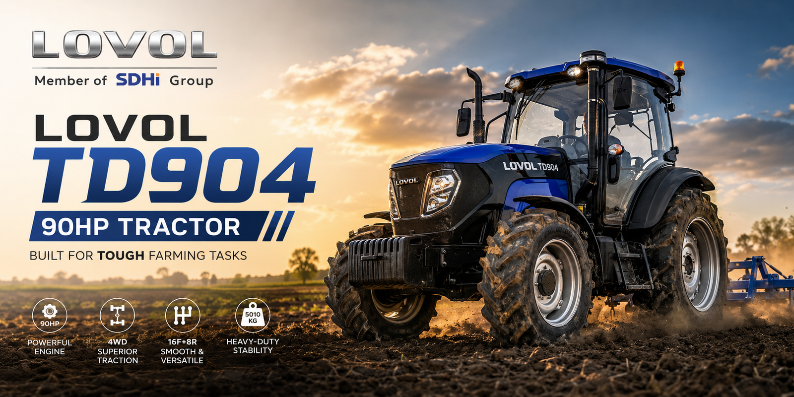 Lovol TD904 90HP Tractor: Built for Tough Farming Tasks